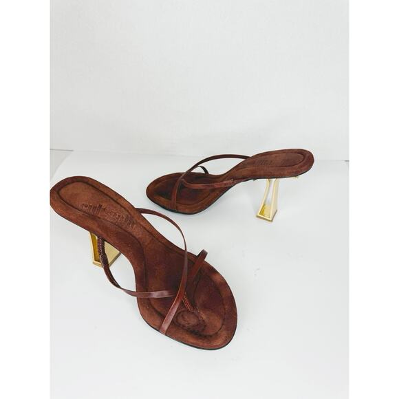 Cult Gaia in mahogany brown Soriah Slide Strappy leather Sandal (Women) 36.5 - Picture 10 of 11